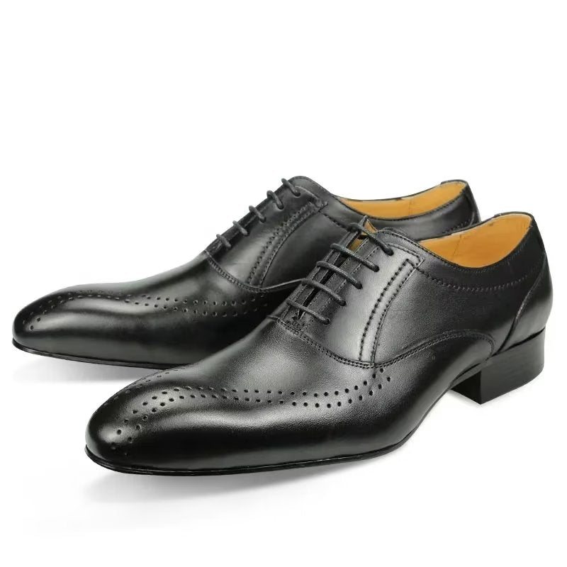 Formelle Herresko Ekte Skinn Elegante Bryllupsbrogues - Svart