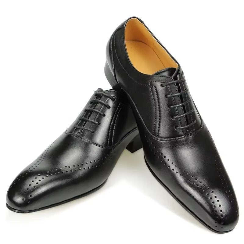 Formelle Herresko Ekte Skinn Elegante Bryllupsbrogues - Svart