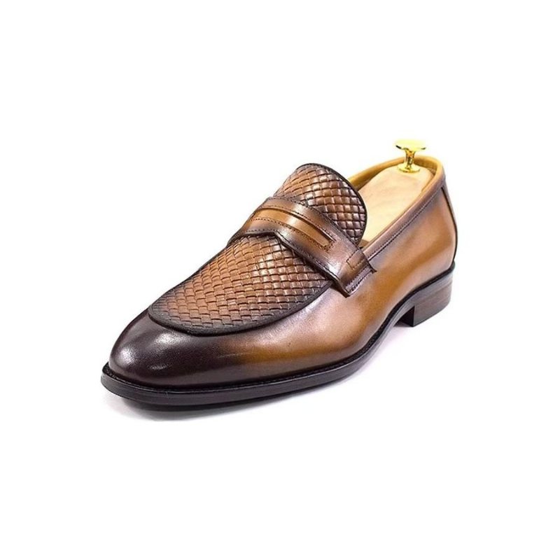 Formelle Herresko Elegant Klassisk Skinn Brogue Slip-ons