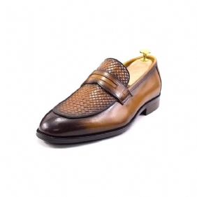 Formelle Herresko Elegant Klassisk Skinn Brogue Slip-ons