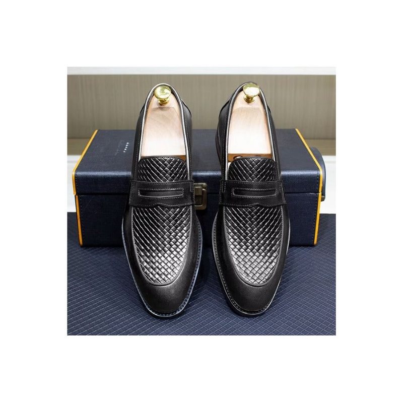 Formelle Herresko Elegant Klassisk Skinn Brogue Slip-ons - Svart