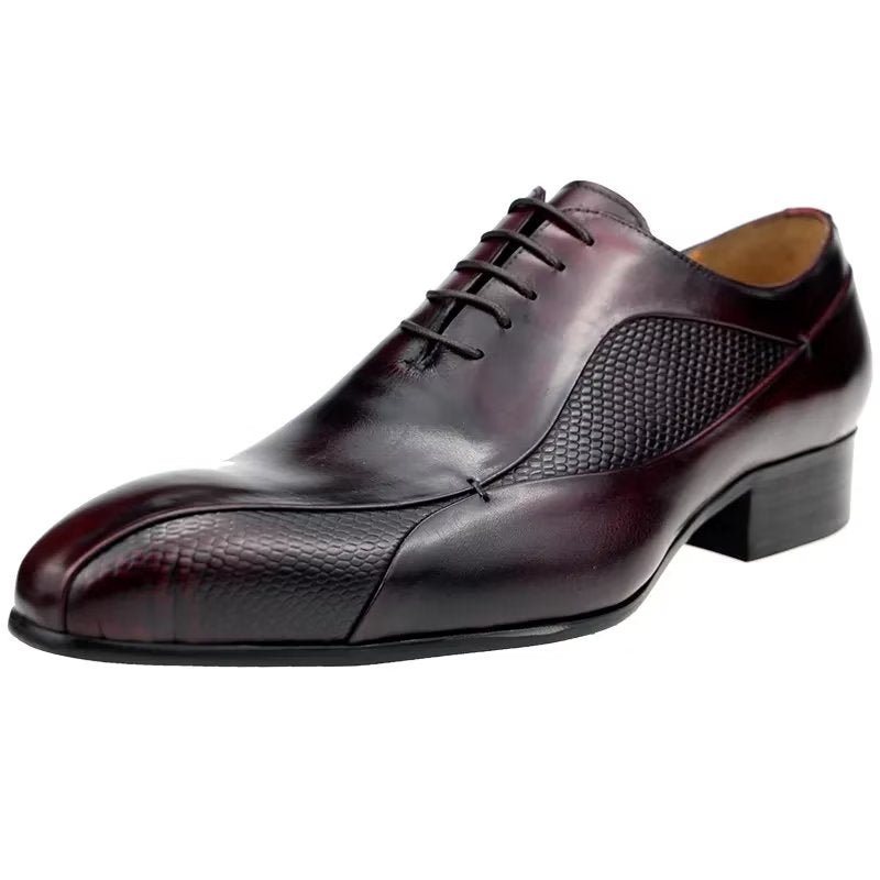 Formelle Herresko Elegante Brogue Nuptial Oxford-skinnsko - Rød