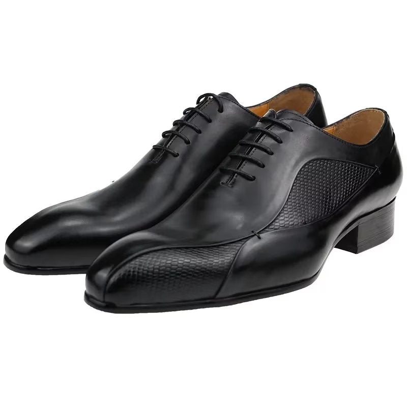 Formelle Herresko Elegante Brogue Nuptial Oxford-skinnsko - Svart