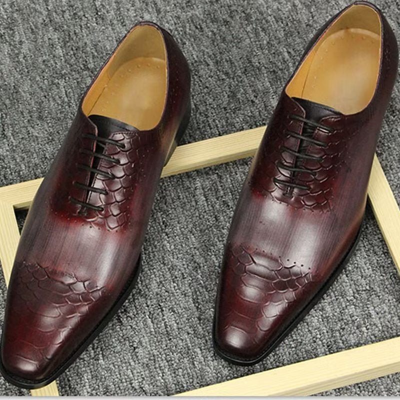 Formelle Herresko Elegante Brogue Skinnbryllupsko - Rød