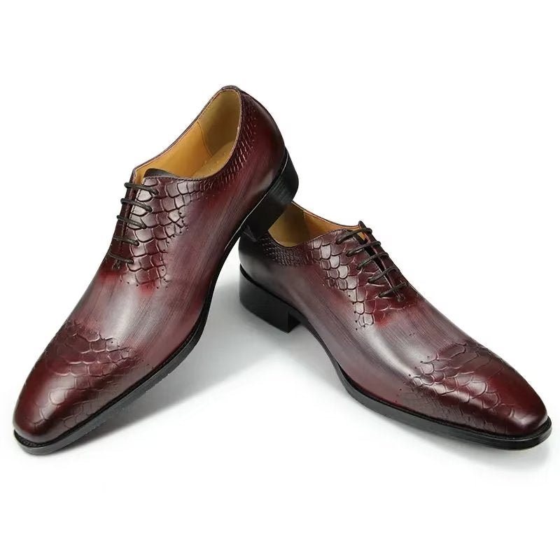 Formelle Herresko Elegante Brogue Skinnbryllupsko - Rød