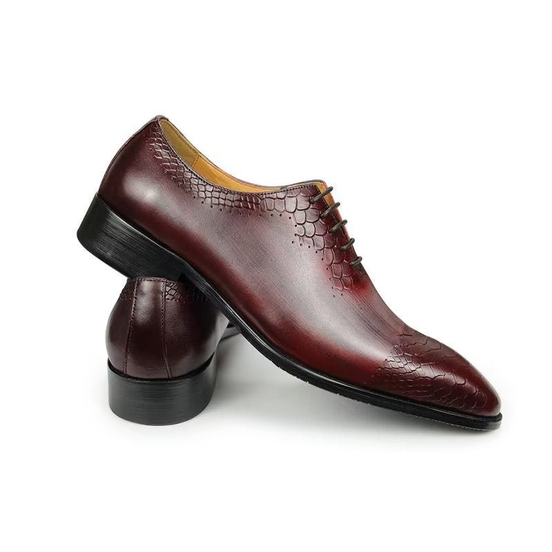 Formelle Herresko Elegante Brogue Skinnbryllupsko - Rød