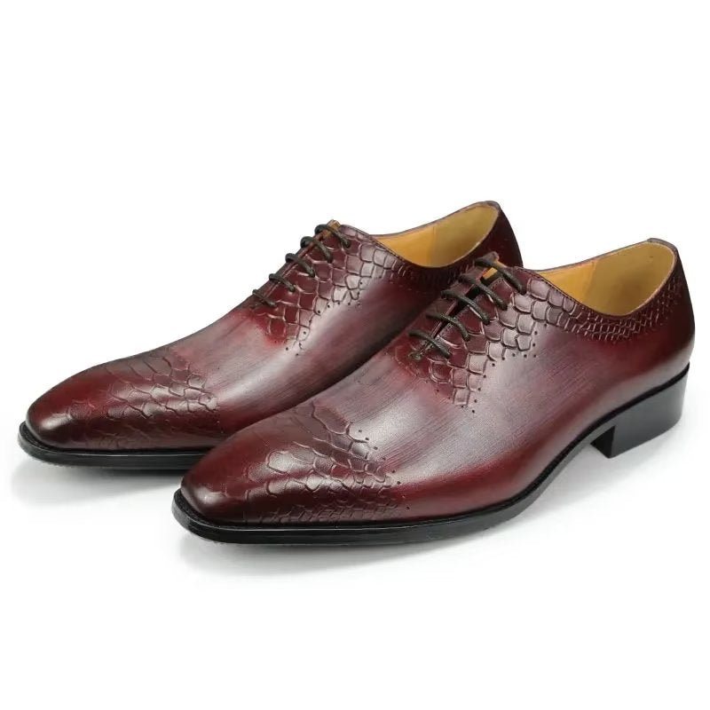 Formelle Herresko Elegante Brogue Skinnbryllupsko - Rød