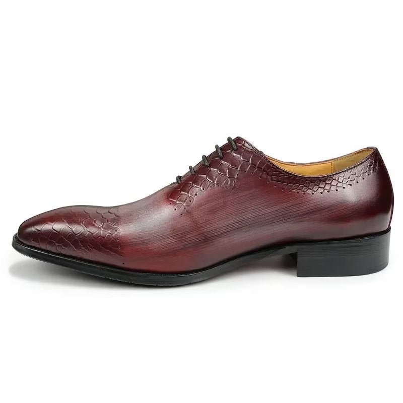 Formelle Herresko Elegante Brogue Skinnbryllupsko - Rød