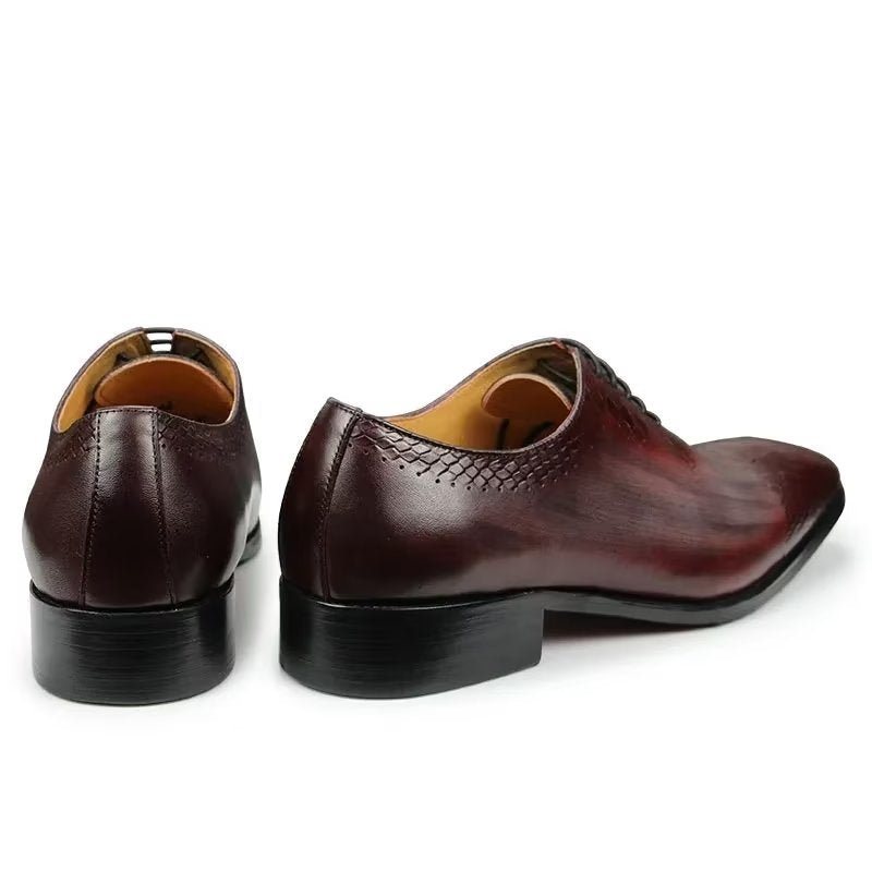 Formelle Herresko Elegante Brogue Skinnbryllupsko - Rød