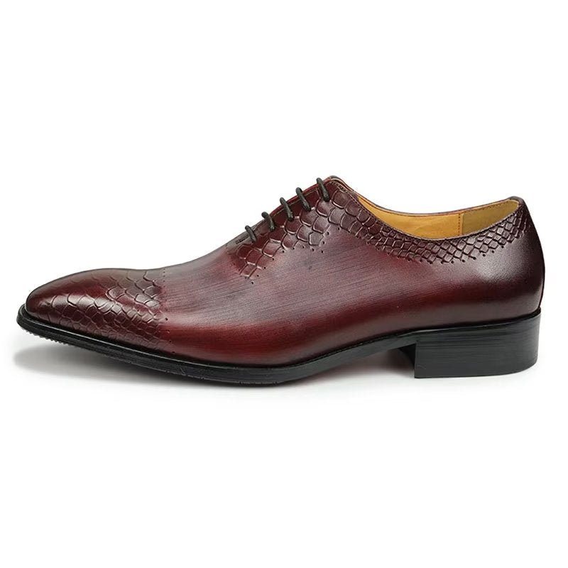 Formelle Herresko Elegante Brogue Skinnbryllupsko - Rød