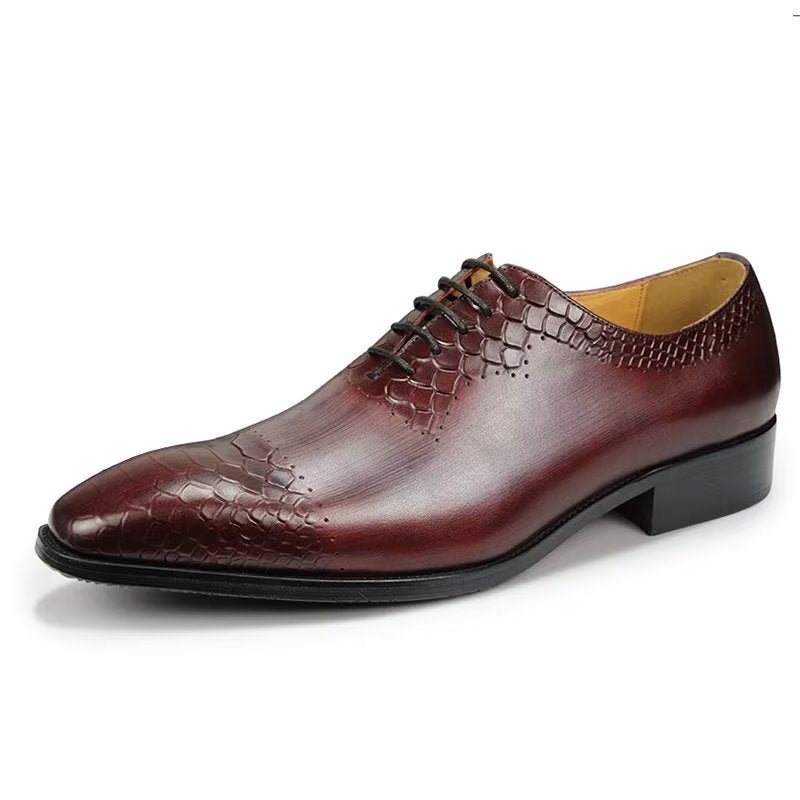 Formelle Herresko Elegante Brogue Skinnbryllupsko - Rød