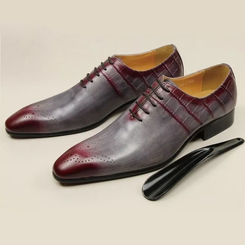 Formelle Herresko Elegante Brogue Skinnbryllupsko - Rød