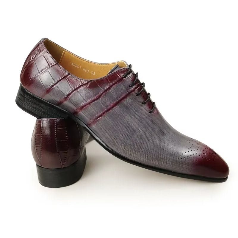 Formelle Herresko Elegante Brogue Skinnbryllupsko - Rød