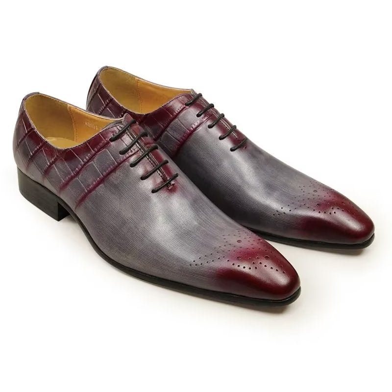 Formelle Herresko Elegante Brogue Skinnbryllupsko - Rød