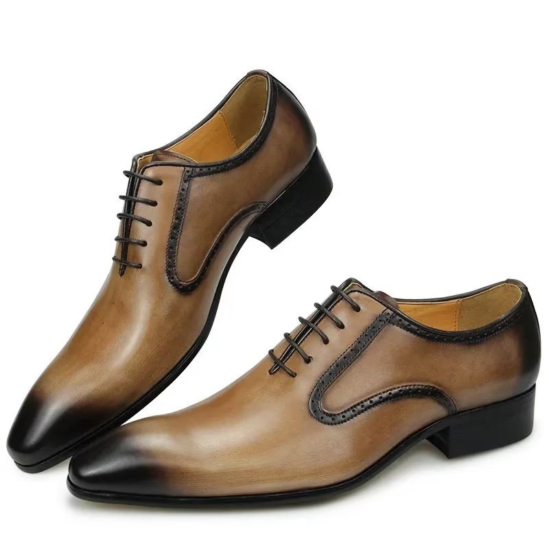 Formelle Herresko Elegante Ekte Skinn Brogue-bryllupsko - Brun