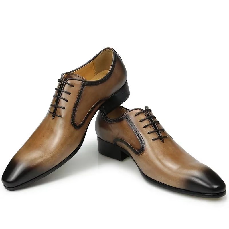 Formelle Herresko Elegante Ekte Skinn Brogue-bryllupsko - Brun