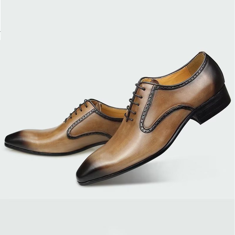 Formelle Herresko Elegante Ekte Skinn Brogue-bryllupsko - Brun