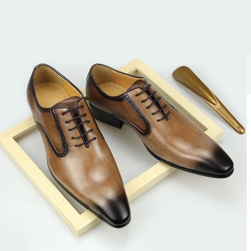 Formelle Herresko Elegante Ekte Skinn Brogue-bryllupsko - Brun