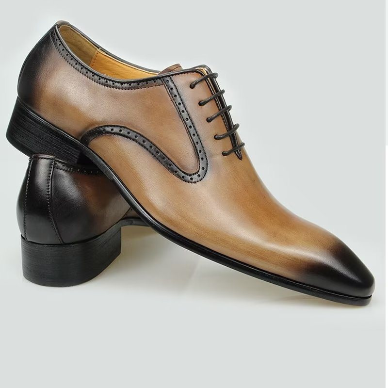 Formelle Herresko Elegante Ekte Skinn Brogue-bryllupsko - Brun