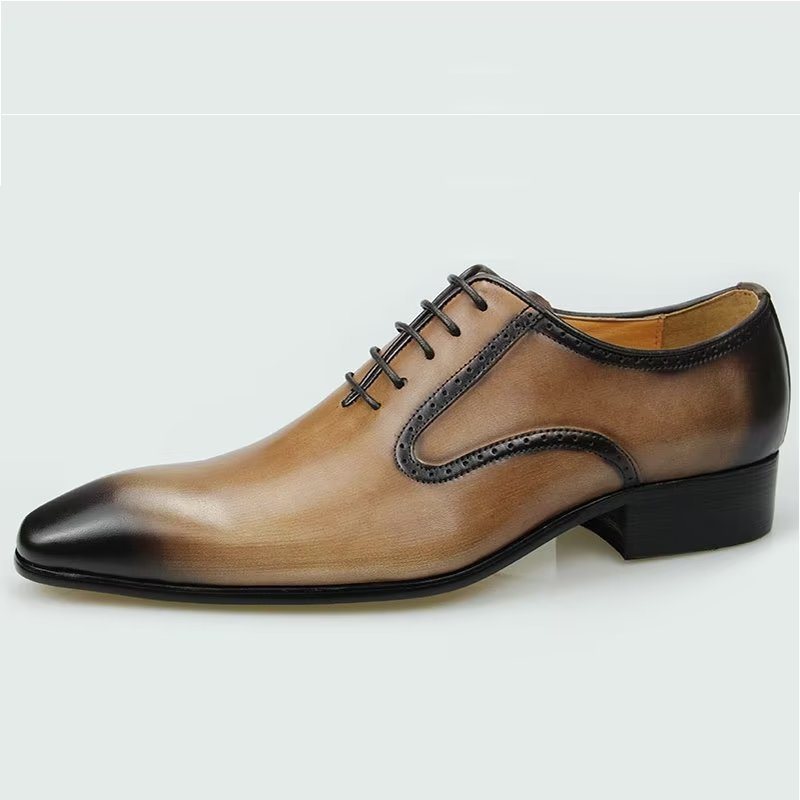 Formelle Herresko Elegante Ekte Skinn Brogue-bryllupsko - Brun