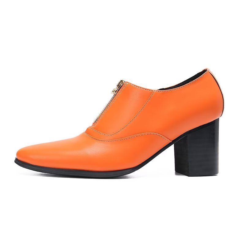 Formelle Herresko Elegante Ekte Skinn-slip-on-kjolesko - Oransje