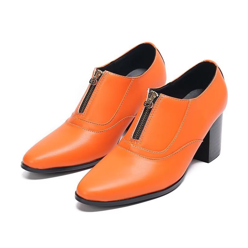 Formelle Herresko Elegante Ekte Skinn-slip-on-kjolesko - Oransje