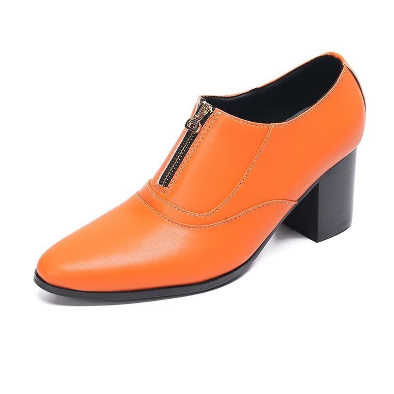 Formelle Herresko Elegante Ekte Skinn-slip-on-kjolesko - Oransje