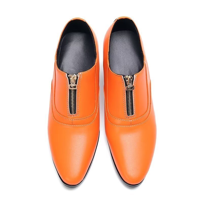 Formelle Herresko Elegante Ekte Skinn-slip-on-kjolesko - Oransje