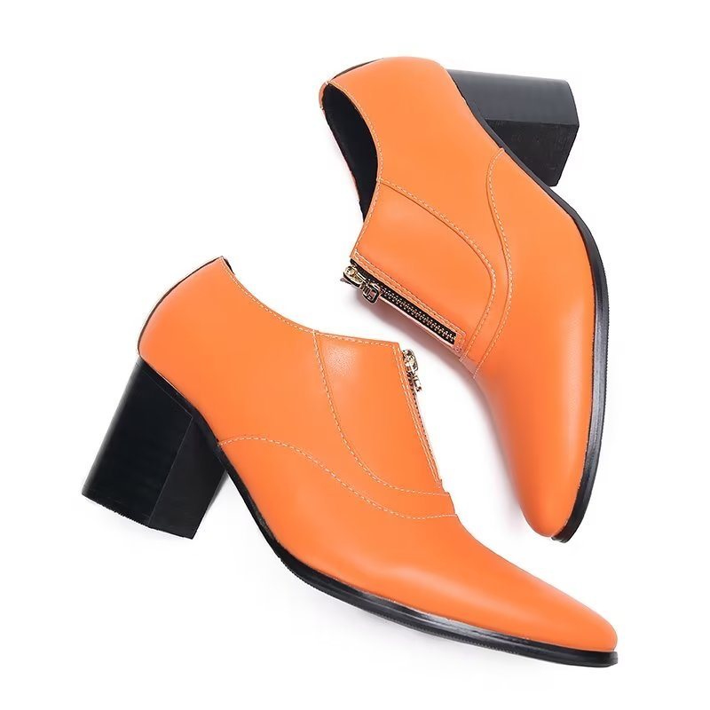 Formelle Herresko Elegante Ekte Skinn-slip-on-kjolesko - Oransje