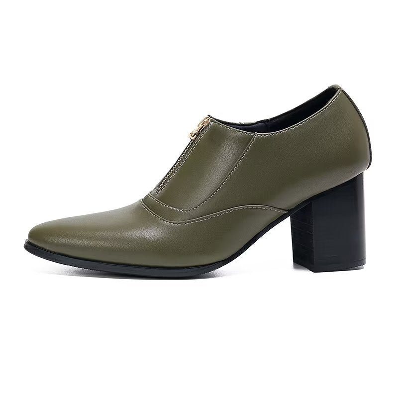 Formelle Herresko Elegante Ekte Skinn-slip-on-kjolesko - Grønn