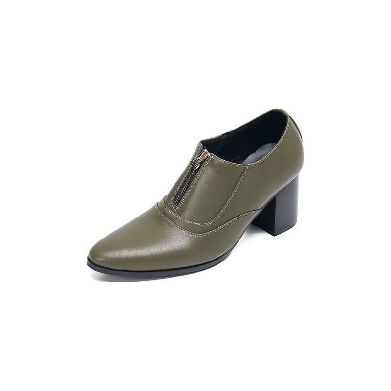 Formelle Herresko Elegante Ekte Skinn-slip-on-kjolesko - Grønn