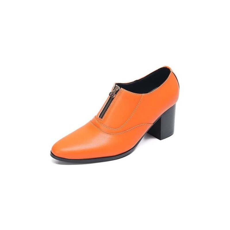 Formelle Herresko Elegante Ekte Skinn-slip-on-kjolesko - Oransje