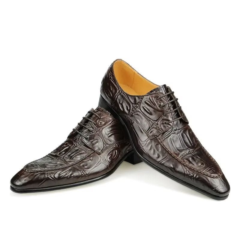 Formelle Herresko Elegante Skreddersydde Bryllupssko I Brogue-skinn - Kaffe