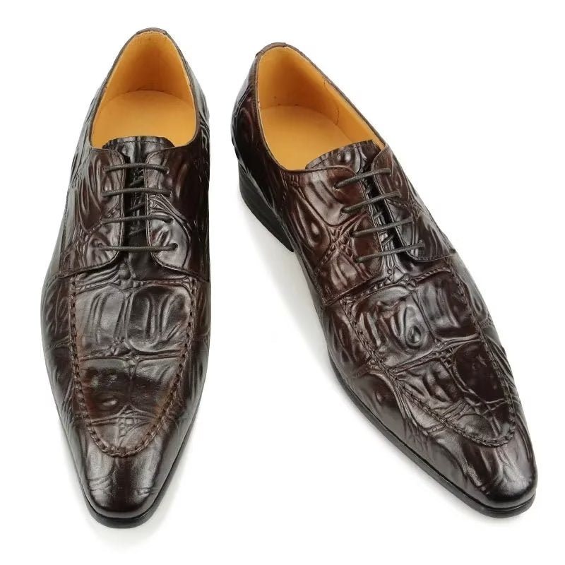 Formelle Herresko Elegante Skreddersydde Bryllupssko I Brogue-skinn - Kaffe