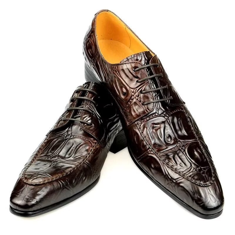 Formelle Herresko Elegante Skreddersydde Bryllupssko I Brogue-skinn - Kaffe