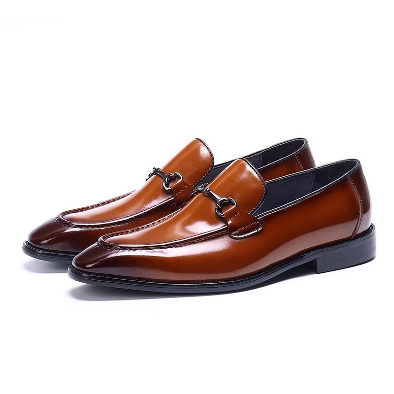 Formelle Herresko Elegante Slip-on Skinnkjolesko - Kaffe