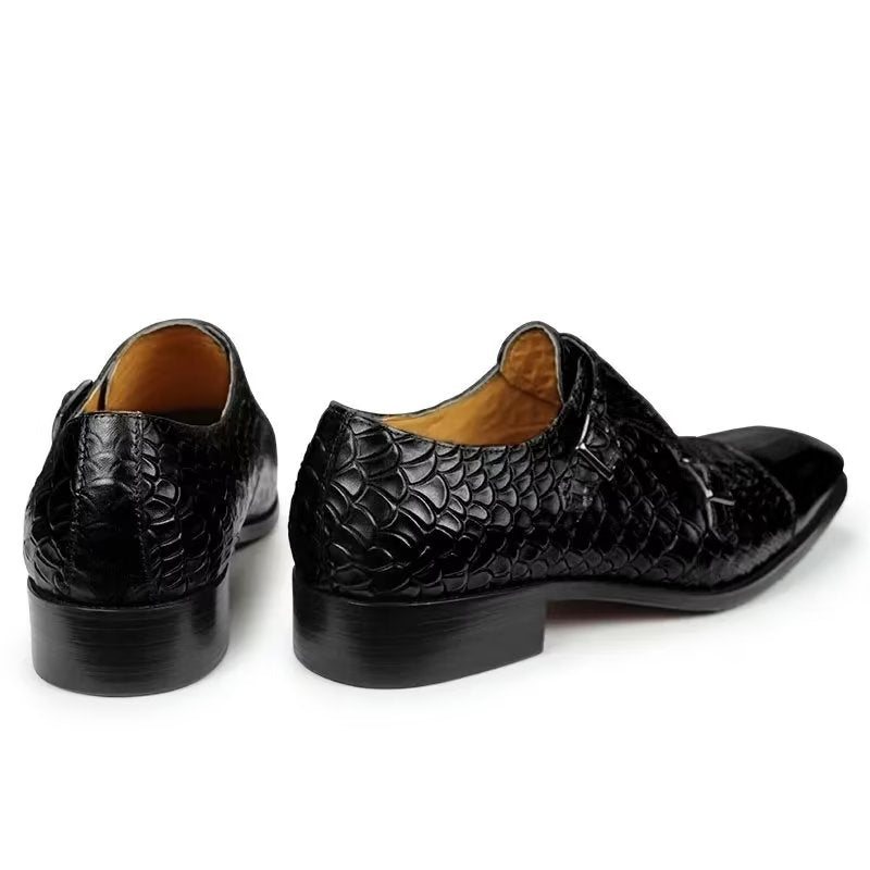 Formelle Herresko Elegante Tilpassede Brogue-bryllupssko I Skinn - Svart