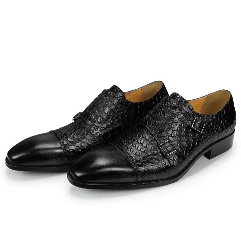 Formelle Herresko Elegante Tilpassede Brogue-bryllupssko I Skinn - Svart