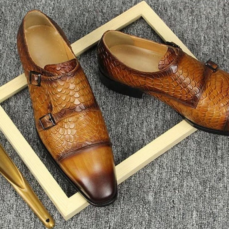 Formelle Herresko Elegante Tilpassede Brogue-bryllupssko I Skinn - Brun