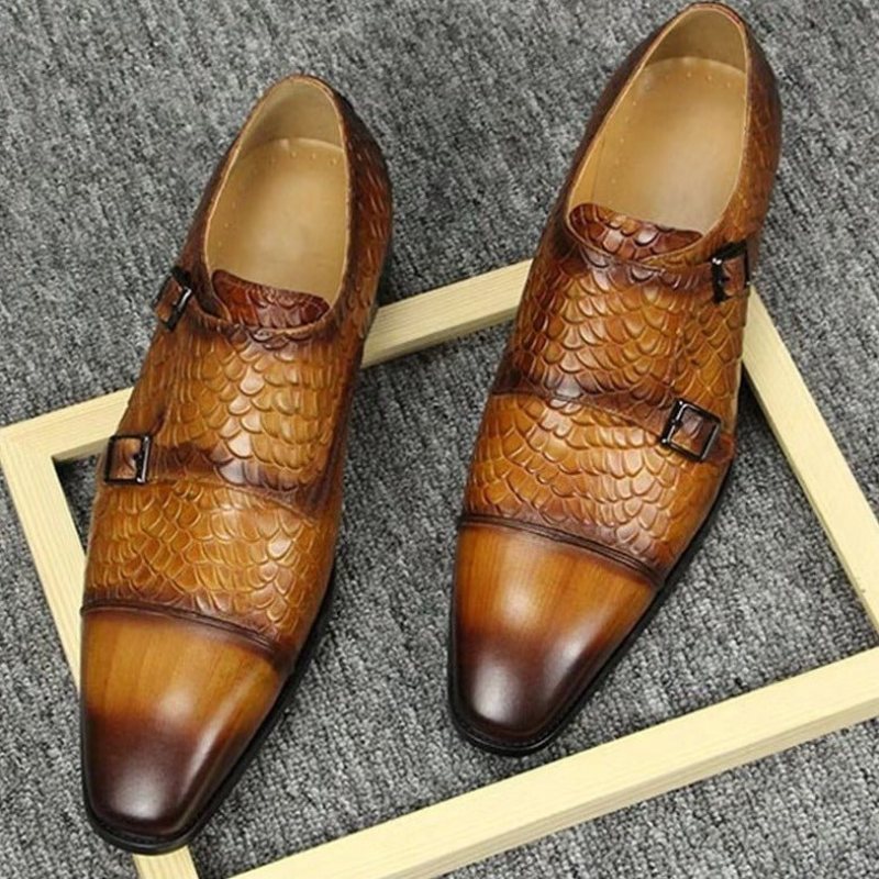 Formelle Herresko Elegante Tilpassede Brogue-bryllupssko I Skinn - Brun