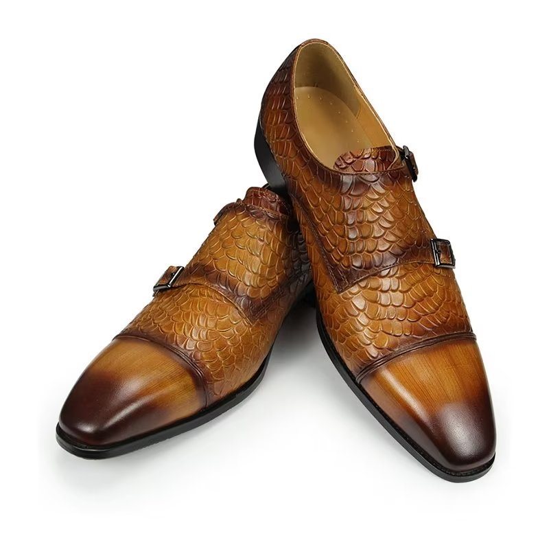 Formelle Herresko Elegante Tilpassede Brogue-bryllupssko I Skinn - Brun