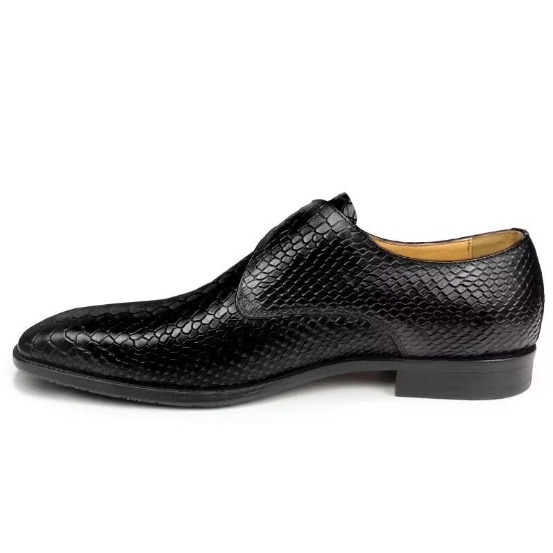 Formelle Herresko Elegante Tilpassede Spenne Brogue Skinnbryllupsko - Svart