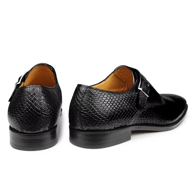 Formelle Herresko Elegante Tilpassede Spenne Brogue Skinnbryllupsko - Svart