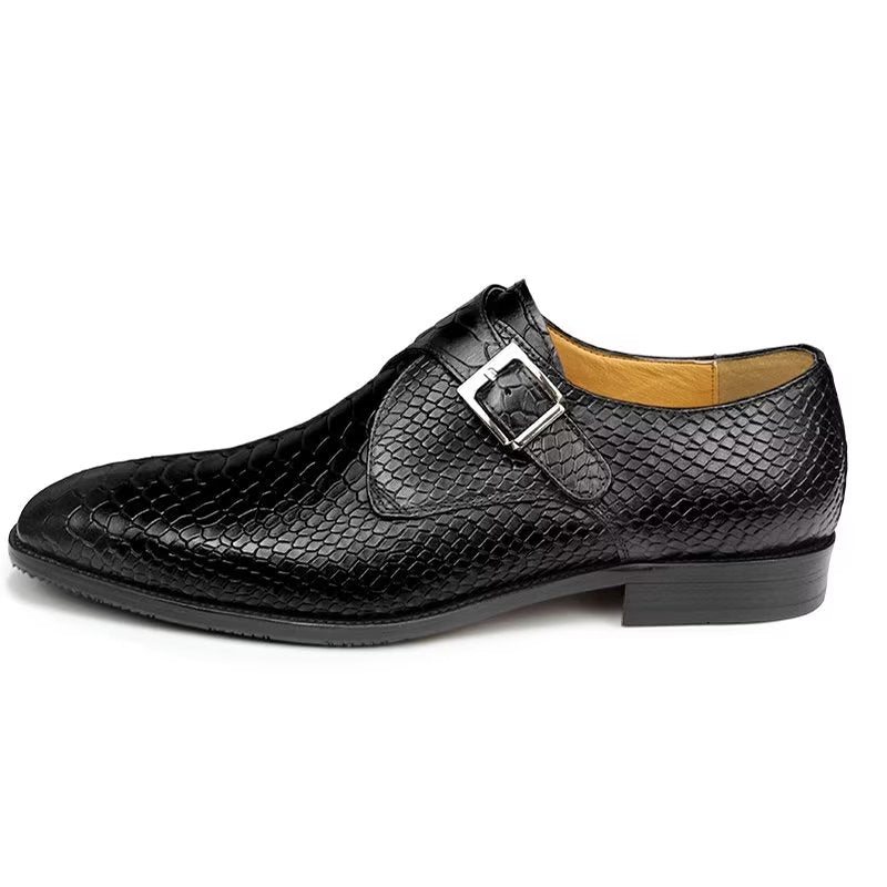 Formelle Herresko Elegante Tilpassede Spenne Brogue Skinnbryllupsko - Svart