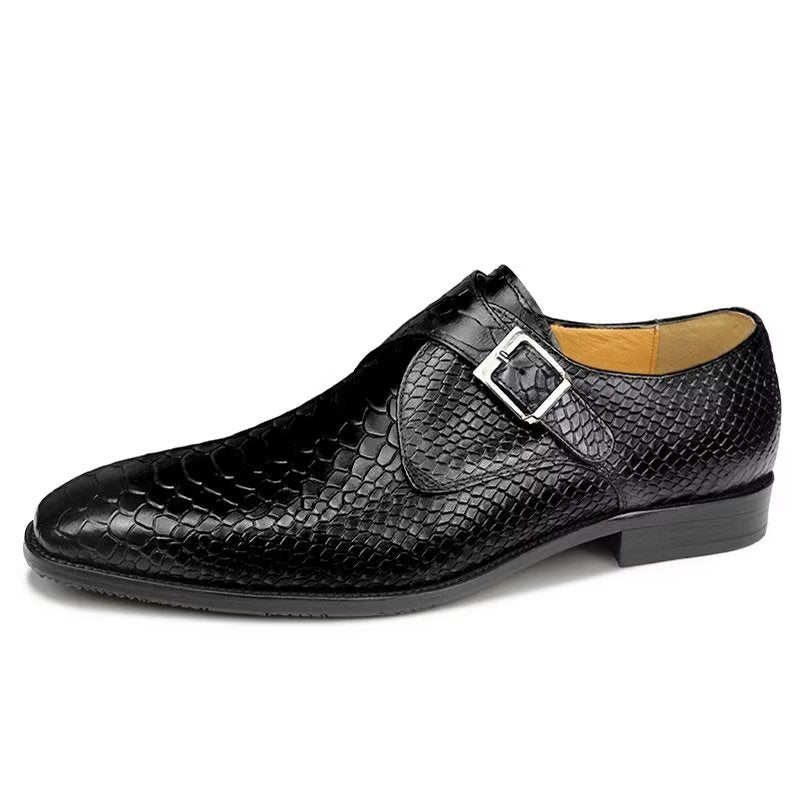 Formelle Herresko Elegante Tilpassede Spenne Brogue Skinnbryllupsko - Svart