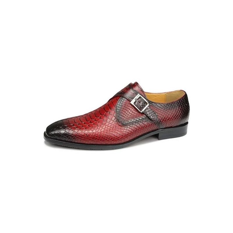 Formelle Herresko Elegante Tilpassede Spenne Brogue Skinnbryllupsko - Rød