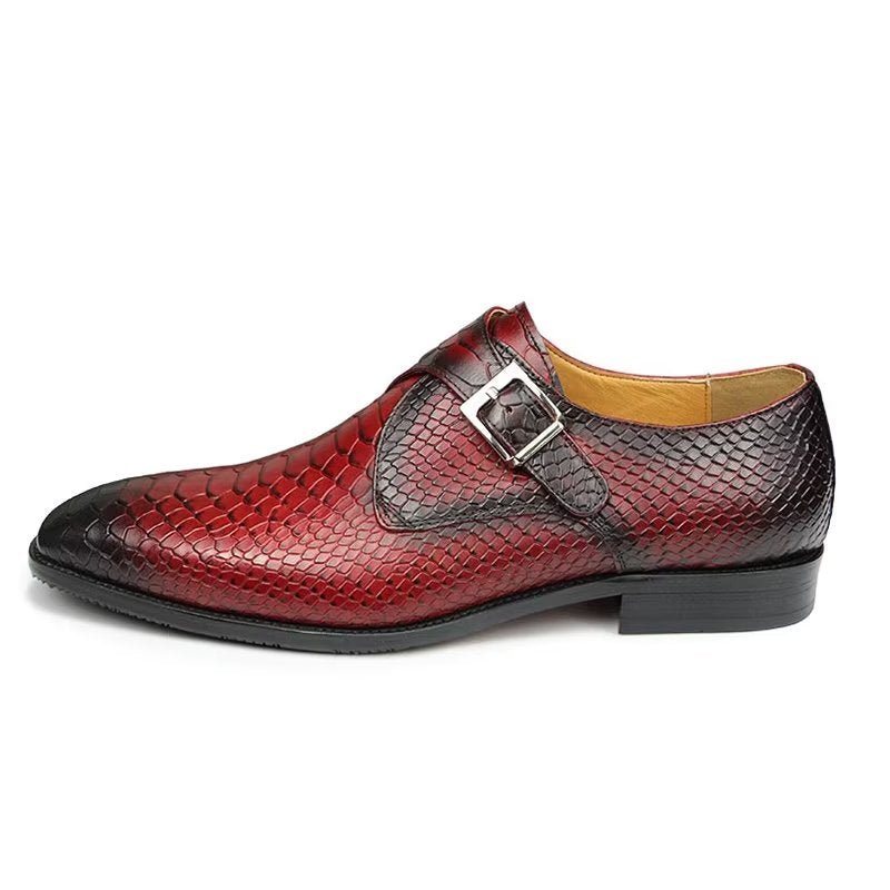 Formelle Herresko Elegante Tilpassede Spenne Brogue Skinnbryllupsko - Rød