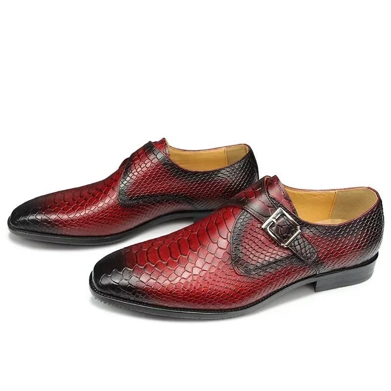 Formelle Herresko Elegante Tilpassede Spenne Brogue Skinnbryllupsko - Rød