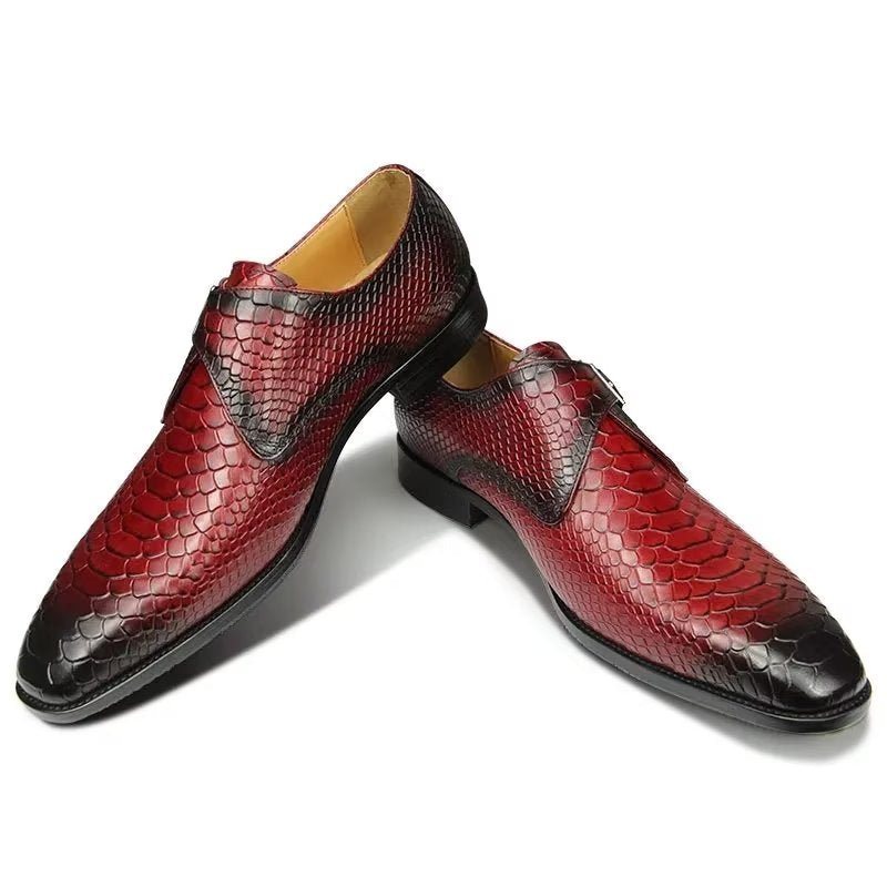 Formelle Herresko Elegante Tilpassede Spenne Brogue Skinnbryllupsko - Rød