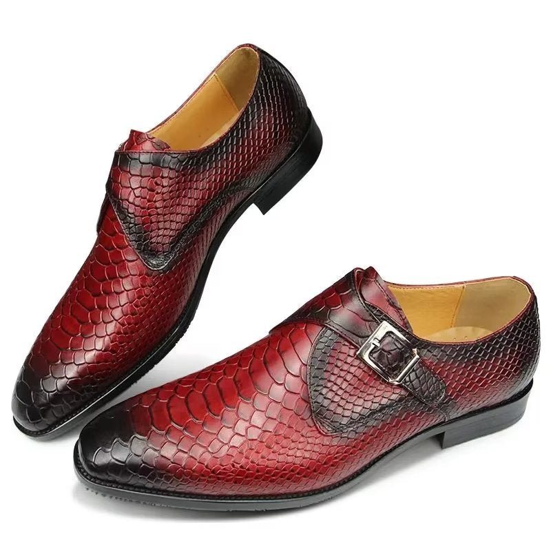 Formelle Herresko Elegante Tilpassede Spenne Brogue Skinnbryllupsko - Rød